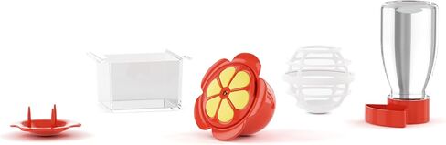 5-Piece Bird Feeder Set with Hummingbird Nectar Feeder, Fruit Fork, Water Bottle, Mealworm Container & Suet Ball Feeder - Squirrel-Proof Outdoor Feeding Accessories for Garden (Yard-Red) in Saudi Arabia