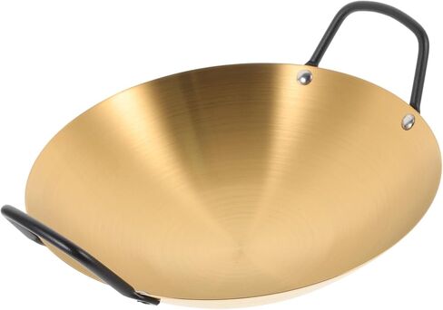 Stainless Steel Stir Fry Pan Griddle Pan Dry Pot Household Kitchenware Easy to Clean in Kuwait