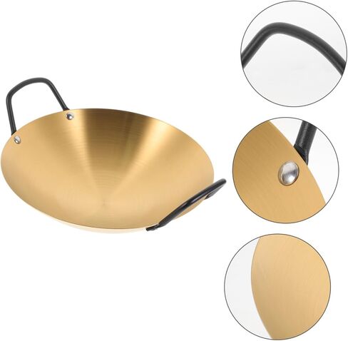 Stainless Steel Stir Fry Pan Griddle Pan Dry Pot Household Kitchenware Easy to Clean in Kuwait