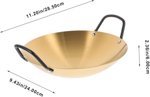 Stainless Steel Stir Fry Pan Griddle Pan Dry Pot Household Kitchenware Easy to Clean in Kuwait