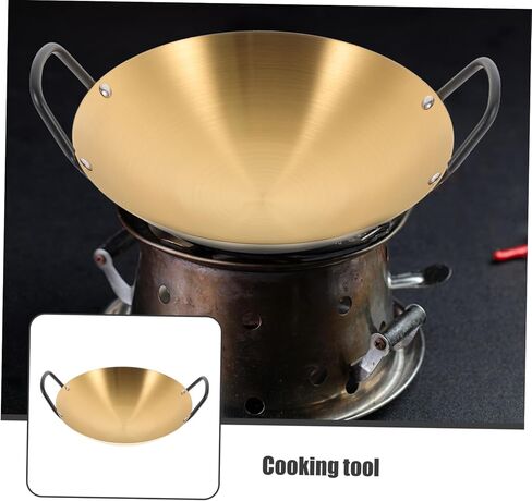 Stainless Steel Stir Fry Pan Griddle Pan Dry Pot Household Kitchenware Easy to Clean in Kuwait