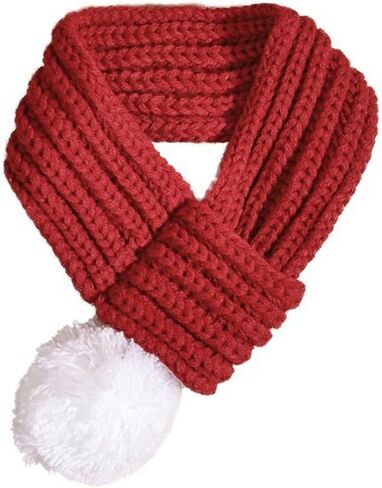Christmas Scarf for Dog,Knitted Dog Christmas Scarf & Bandana,Pet Holiday Party Costume Accessories, Red in Saudi Arabia