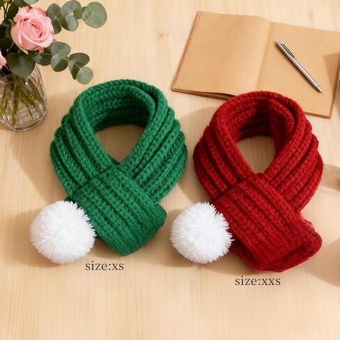 Christmas Scarf for Dog,Knitted Dog Christmas Scarf & Bandana,Pet Holiday Party Costume Accessories, Red in Saudi Arabia