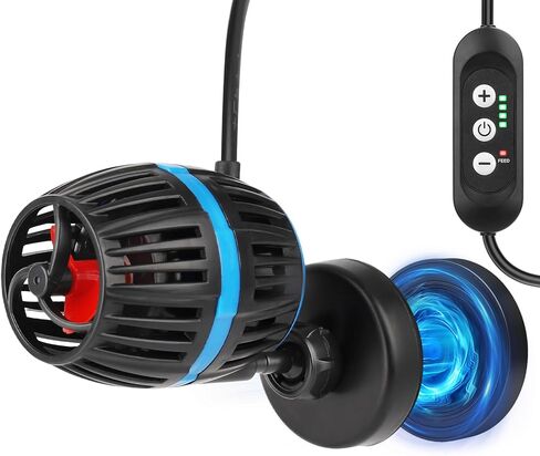 AQQA Magnetic Wave Maker for Aquarium - DC 12V Circulation Pump with External Controller, 4-Speed Adjustable Flow & Feeding Mode, Submersible Powerhead for Freshwater Saltwater Tanks (8W 950GPH) in Saudi Arabia