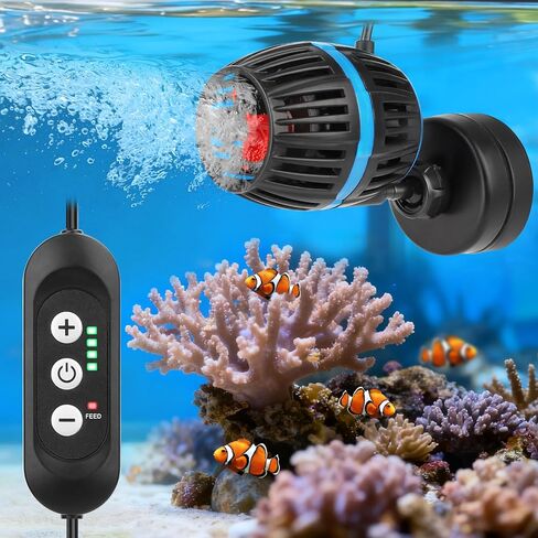 AQQA Magnetic Wave Maker for Aquarium - DC 12V Circulation Pump with External Controller, 4-Speed Adjustable Flow & Feeding Mode, Submersible Powerhead for Freshwater Saltwater Tanks (8W 950GPH) in Saudi Arabia