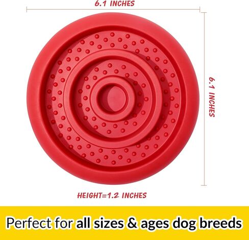 Slow Feeder Lick Mat for Dogs - Keep Them Busy - Natural Rubber Dog Frozen Treat Toys - Durable Interactive Enrichment Toys - Licking Dish for Dog De-Stressing, Red in Saudi Arabia