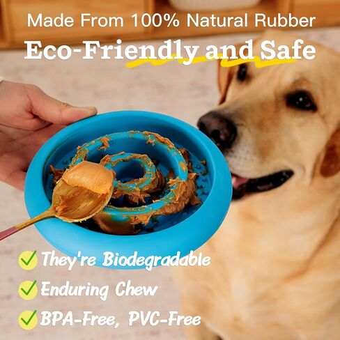 Slow Feeder Lick Mat for Dogs - Keep Them Busy - Natural Rubber Dog Frozen Treat Toys - Durable Interactive Enrichment Toys - Licking Dish for Dog De-Stressing, Red in Saudi Arabia