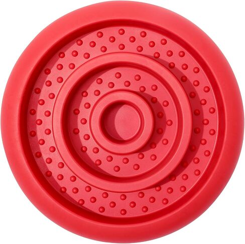 Slow Feeder Lick Mat for Dogs - Keep Them Busy - Natural Rubber Dog Frozen Treat Toys - Durable Interactive Enrichment Toys - Licking Dish for Dog De-Stressing, Red in Saudi Arabia