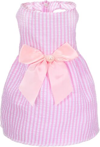 Dog Bowknot Dresses, Dog Dress Pink Pet Skirts Princess Dress Bowknot Cat Clothes Outfit for Puppy Medium in Kuwait
