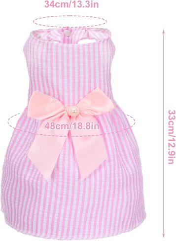 Dog Bowknot Dresses, Dog Dress Pink Pet Skirts Princess Dress Bowknot Cat Clothes Outfit for Puppy Medium in Kuwait