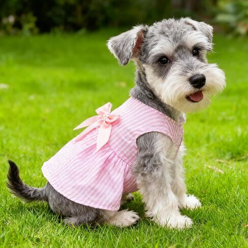 Dog Bowknot Dresses, Dog Dress Pink Pet Skirts Princess Dress Bowknot Cat Clothes Outfit for Puppy Medium in Kuwait