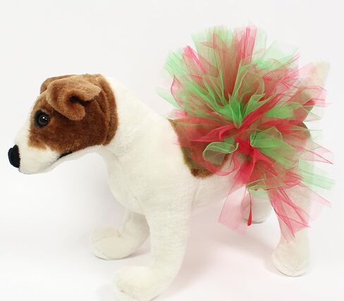 Handcrafted Red and Green Christmas Colors Mesh Tutu for Large Dogs with 23 to 32 inch Waist. in Saudi Arabia