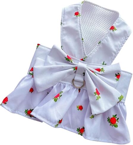 Pet Flower Print Sleeveless Dress with Bow and Mesh Lining in Saudi Arabia