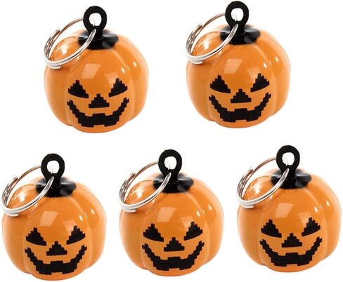 Alipis 5Pcs Pumpkin Bell Pet Collar Charms Creative Bag Pendant Key Decoration for Halloween Party for Dogs and Cats Enhance in Saudi Arabia