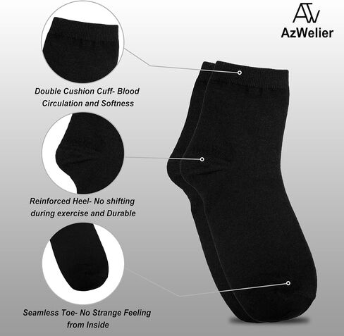 Unisex Cotton Colorful Quarter Crew Socks Athletic Breathable Socks 4-Pair Package (Men8-12 Women 7-11) in Saudi Arabia