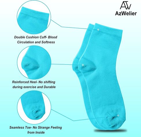 Unisex Cotton Colorful Quarter Crew Socks Athletic Breathable Socks 4-Pair Package (Men8-12 Women 7-11) in Saudi Arabia