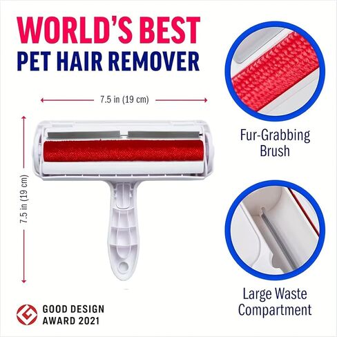 Pet Hair Remover and Reusable Lint Roller - Cat and Dog Hair Remover for Furniture, Couch, Carpet and Bedding - Portable, Multi-Surface Fur Removal Tool in Kuwait