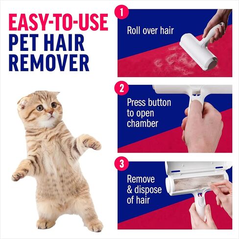 Pet Hair Remover and Reusable Lint Roller - Cat and Dog Hair Remover for Furniture, Couch, Carpet and Bedding - Portable, Multi-Surface Fur Removal Tool in Kuwait