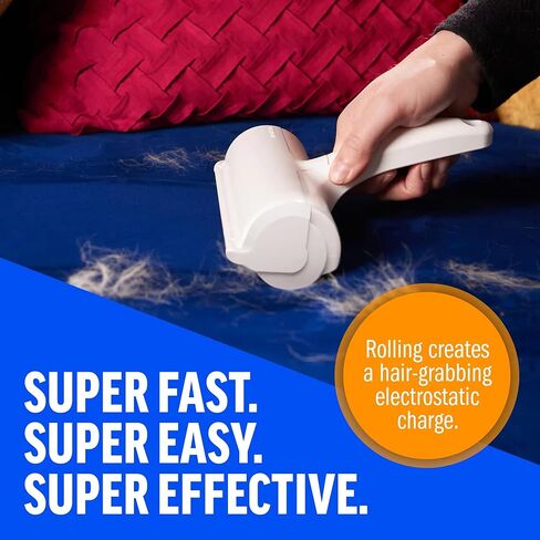 Pet Hair Remover and Reusable Lint Roller - Cat and Dog Hair Remover for Furniture, Couch, Carpet and Bedding - Portable, Multi-Surface Fur Removal Tool in Kuwait