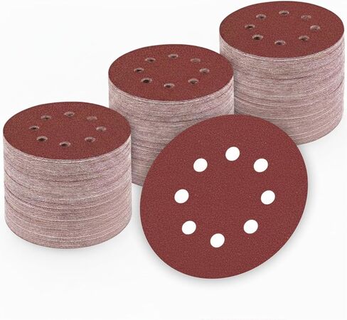 100 قطعة 5 انش 8 فتحات لاقراص الصنفرة بخطاف وحلقة الصنفرة 60 80 120 180 240 320 400 حبيبة ورق صنفرة للصنفرة المدارية العشوائية in Kuwait