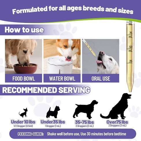 Melatonin for Dogs,Dog Sleep Aid,Calming for Dogs,Helps Restful Sleep, L-Theanine,Promotes Overall Well-Being,Multiple Vitamins,Suitable for All Dog,100% Natural in Saudi Arabia