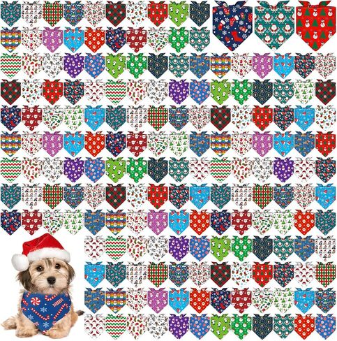 Aliceset 180 Pack St. Patrick's Dog Bandanas Bulk Irish Shamrock Dog Scarf Washable Adjustable Triangle Pet Bibs Neckerchiefs for Small Medium Large Pet Puppy Holiday Costumes Birthday Party Gift in Kuwait