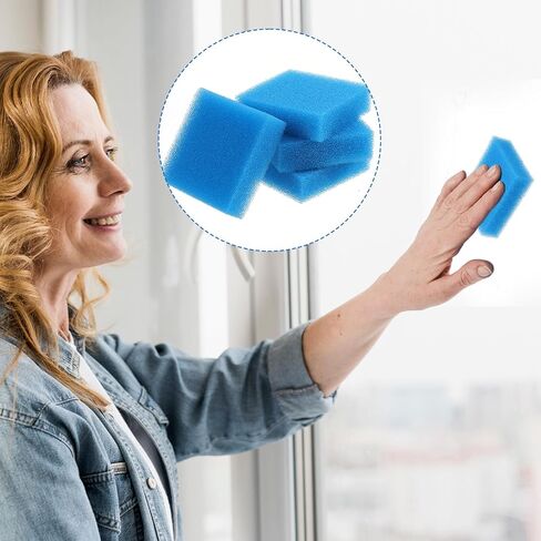 6 عبوات من إسفنجة تنظيف خزان الأسماك، منظف إسفنجة زجاجية لحوض السمك، أدوات تنظيف حوض السمك، منظف خزان الأسماك، منظف الطحالب الزجاجية لمنظفات جدران خزانات الأسماك (أزرق) in Kuwait