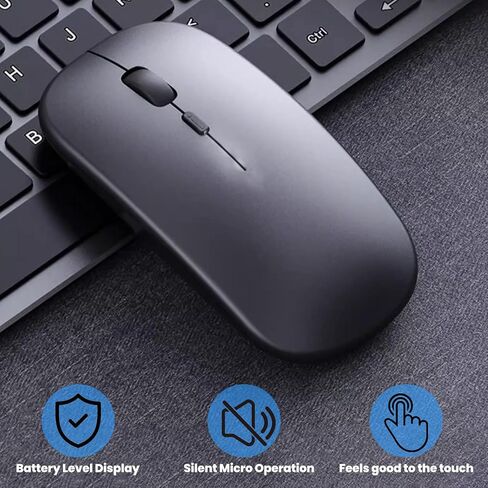 Wireless Mous - Bluetooth Silent Mouse with Colorful Box Packaging, Slim Mice for Laptop/PC/Tablet, White in Saudi Arabia