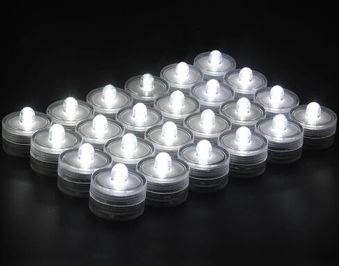 KOABY 24 حزمة أضواء LED غاطسة بيضاء دافئة، أضواء غاطسة مقاومة للماء عديمة اللهب للديكور in Kuwait