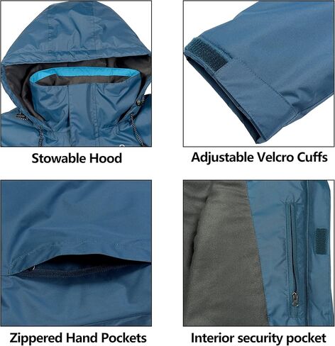 Little Donkey Andy Women's Waterproof Ski Snowboarding Jacket Windproof Warm Coat with Detachable Hood in Saudi Arabia