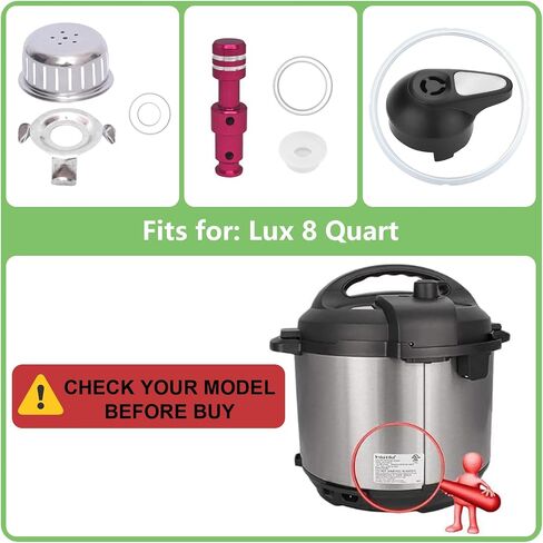 11 PCS Instant Pot Replacement Parts for Lux 8 QT, Instant Pot Accessories Include Sealing Ring, Steam Release Valve, Anti-Block Shield, Valve Sealing Ring, Float Valve and Gasket in Kuwait