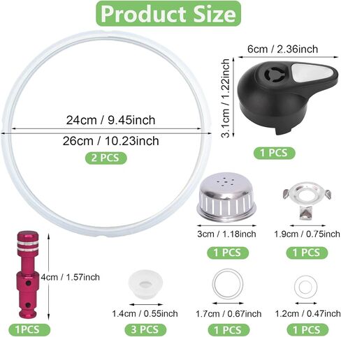 11 PCS Instant Pot Replacement Parts for Lux 8 QT, Instant Pot Accessories Include Sealing Ring, Steam Release Valve, Anti-Block Shield, Valve Sealing Ring, Float Valve and Gasket in Kuwait