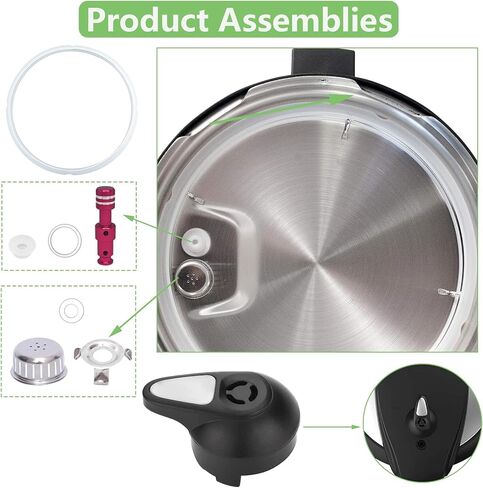 11 PCS Instant Pot Replacement Parts for Lux 8 QT, Instant Pot Accessories Include Sealing Ring, Steam Release Valve, Anti-Block Shield, Valve Sealing Ring, Float Valve and Gasket in Kuwait