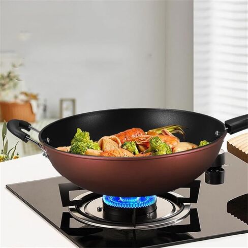 Non-Stick Diamond Wok Electromagnetic Gas Furnace General Wok Iron Material Non-Stick Wok，D-As Shown in Saudi Arabia