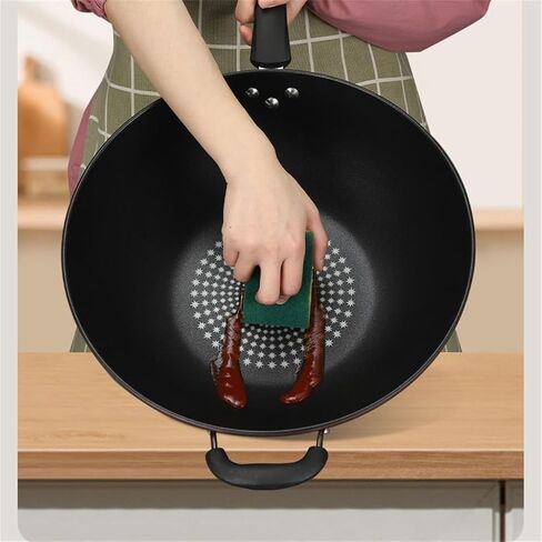 Non-Stick Diamond Wok Electromagnetic Gas Furnace General Wok Iron Material Non-Stick Wok，D-As Shown in Saudi Arabia