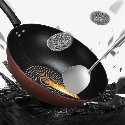 Non-Stick Diamond Wok Electromagnetic Gas Furnace General Wok Iron Material Non-Stick Wok，D-As Shown in Saudi Arabia