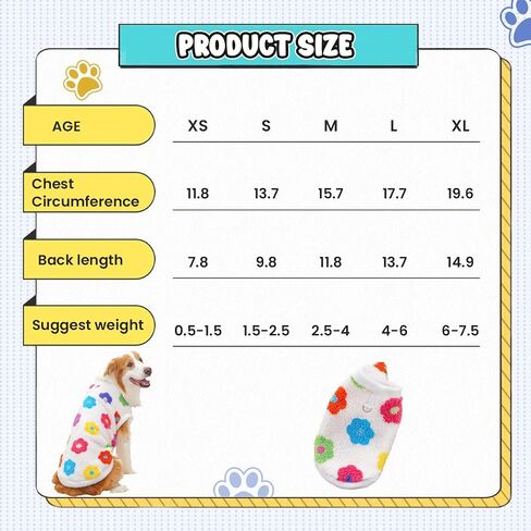 Pet Dog Winter Clothes Cute Floral Printed Soft Plush Warm Coats Outfit for Small Medium Large Dogs in Kuwait