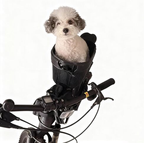 Dog Bike Carrier Seat for Small Dogs, Adjustable Bike Mount with Safety Tether for Dog Ride in Kuwait