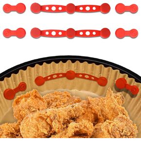 4PCS Air Fryer Magnets For Parchment Paper，Air Fryer Magnets Silicone Buckle for Holding Down Lock Liners(Red)) in Saudi Arabia