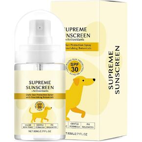 SPF 30 Dog Sunscreen Spray - Water-Resistant, UV Protection for Ears, Nose and Paws - Vitamin E Enriched, Broad Spectrum - Dog Camping Gear - Gentle Sunscreen for White Dogs in Saudi Arabia