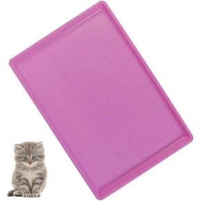 Pet Food Mat Waterproof Rubber for Replacement Tray Dog Crate Cages Crates Avoid Water or Spilling Out Dishwasher Safe Pink 28.7" LX17.7 WX1.2 H in Saudi Arabia