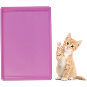 Pet Food Mat Waterproof Rubber for Replacement Tray Dog Crate Cages Crates Avoid Water or Spilling Out Dishwasher Safe Pink 22.8" LX16.3 WX1.2 H in Saudi Arabia