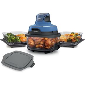 نظام طهي مقلاة هوائية زجاجية محمولة 5 في 1 من Ninja Crispi، 4-QT، مع 3 حاويات زجاجية TempWare، وألواح وأغطية درج، 1500 وات in Kuwait