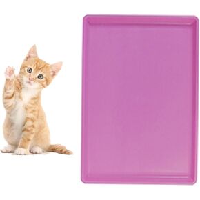 Pet Food Mat Waterproof Rubber for Replacement Tray Dog Crate Cages Crates Avoid Water or Spilling Out Dishwasher Safe Pink 19.5" LX13.2 WX1.0 H in Saudi Arabia
