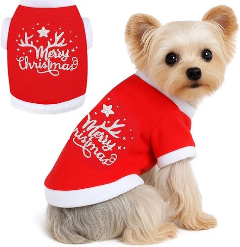 Dog Christmas Outfit,Christmas Dog Clothes Sweater Pajamas,Fleece Dogs Fall Winter Sweater Male Female,Small in Kuwait