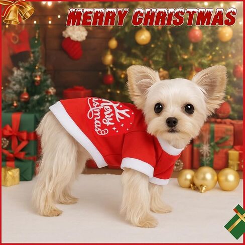 Dog Christmas Outfit,Christmas Dog Clothes Sweater Pajamas,Fleece Dogs Fall Winter Sweater Male Female,Small in Kuwait