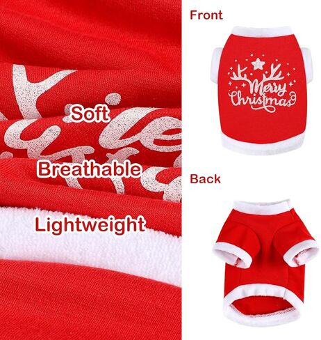 Dog Christmas Outfit,Christmas Dog Clothes Sweater Pajamas,Fleece Dogs Fall Winter Sweater Male Female,Small in Kuwait