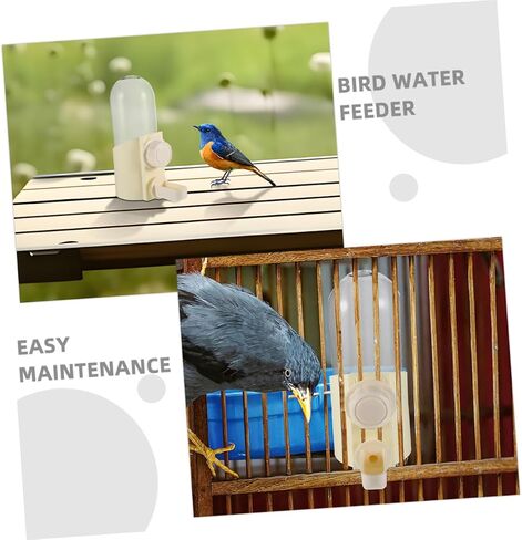 Yardwe 2Pcs Bird Water Dispenser Automatic Watering Device for Parrots Pigeons Small Pets Durable Rutin Construction Convenient Cage Accessories for Hydration and Feeding in Saudi Arabia