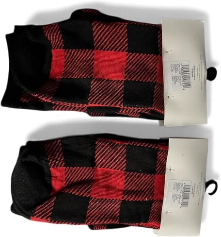 Matching Pet and Owner Buffalo Plaid Socks, Red and Black, for Small Dogs, Holiday Themed Matching Set in Saudi Arabia