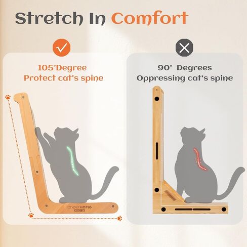 CHEERHOME PETS Sisal Cat Scratcher for Indoor Cats Scratching Pad Vertical Cat Scratcher L Shape Cat Scratching Board Cats Scratch Post Solid Wooden Cat Furniture(Large) in Saudi Arabia